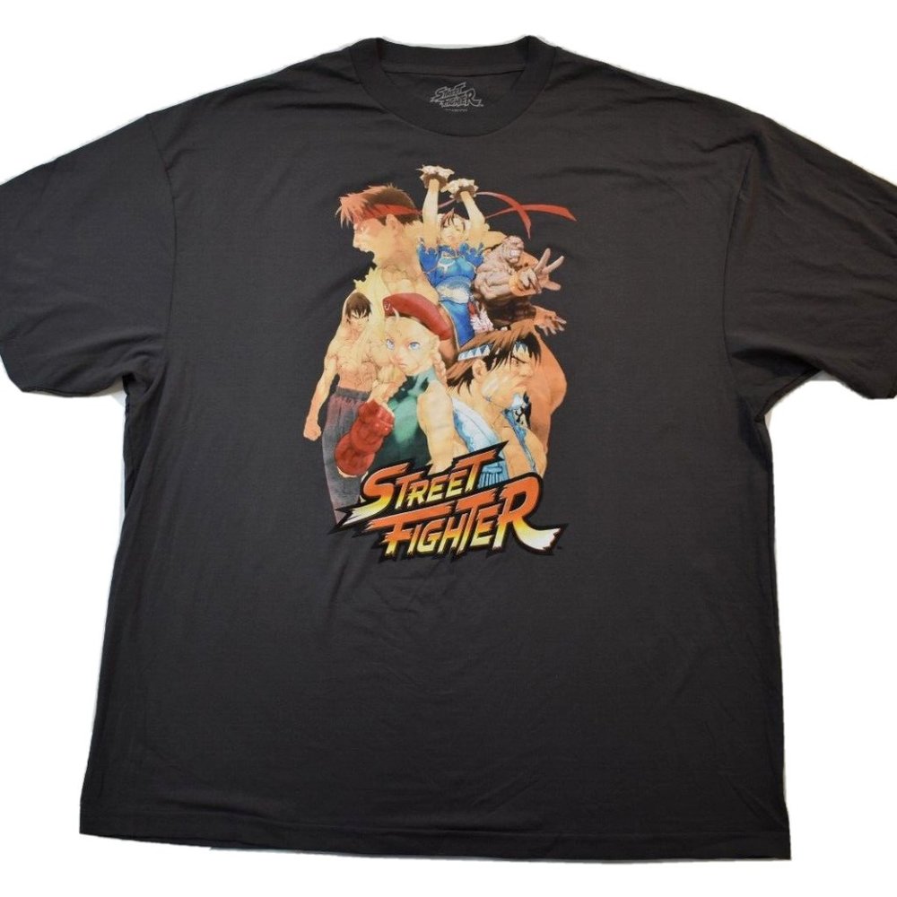 Capcom Street Fighter Mens Big & Tall Charcoal Shirt New 3XLB